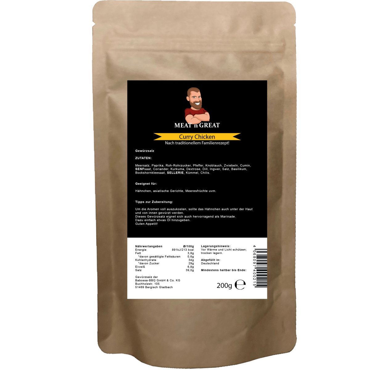 Curry Chicken | Nachfüllbeutel | 200 g - BABOSSACurry Chicken | Nachfüllbeutel | 200 gGewürzMeat 'n' GreatBABOSSA
