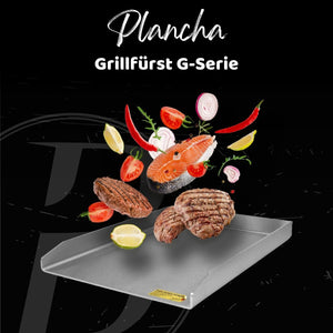 Plancha | Grillplatte | Edelstahl V2A | Grillfürst G - Serie | 23,5x41,5cm - BABOSSAPlancha | Grillplatte | Edelstahl V2A | Grillfürst G - Serie | 23,5x41,5cmPlanchaGrillfürstBABOSSA